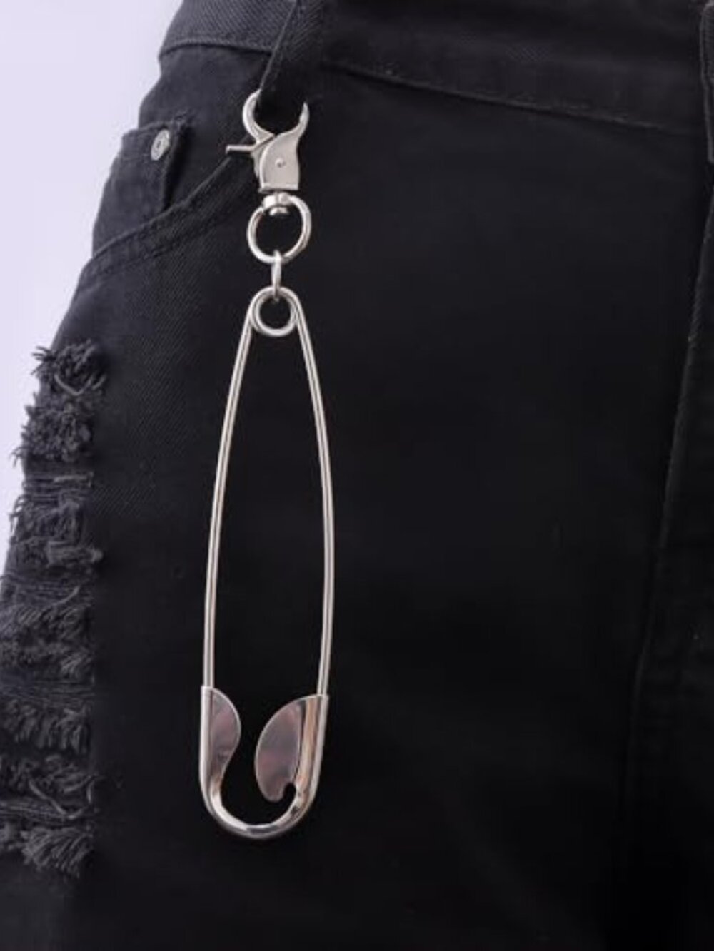 Punk Layered Pants Chain for Men Women Silver Heart Cross Rivet Tassel Wallet